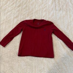 Ralph Lauren Boys Burgundy Long Sleeve Polo Tee